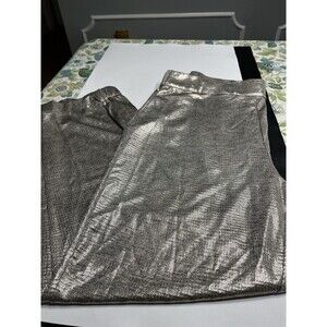 Maison D'Amelie Gold Metallic Pull On Jogger Style Pants Shimmer Party Holiday L